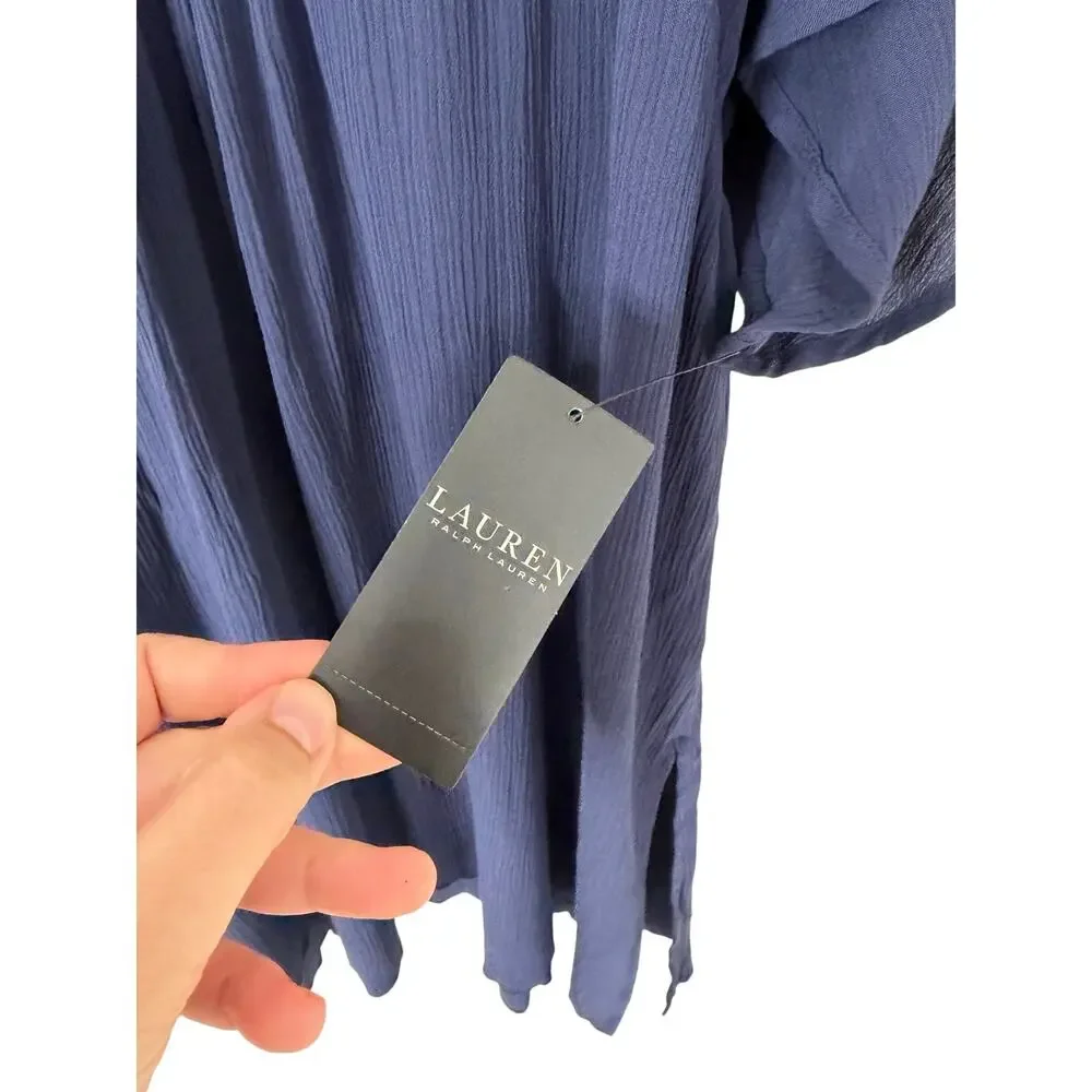 Lauren Ralph Lauren Swim Beach Cover Up Dress Size M in Deep Navy Blue NEW‎